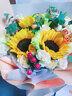 花不言向日葵混搭香槟毕业花束生日表白鲜花速递同城配送店女友礼物 三生有幸（11朵香槟+3朵向日葵+配花） 实拍图