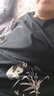 真维斯（Jeanswest）冰丝中袖男2025夏季简约印花宽松冰感速干短袖T恤男士大码上衣服 黑色(墨竹熊领胸标_右下标) 3XL (体重180-205斤) 实拍图