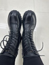 牧言（MUYAN）头层牛皮短靴女2025秋冬新款真皮女鞋厚底马丁靴皮鞋棉鞋加绒靴子 黑色【加绒款】ZZM20-89-1 38 实拍图