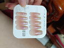 颜菲洛穿戴甲纯手工美甲贴片长款指甲可拆带工具含果冻胶婚甲婚纱照 冰透猫眼-S码(25mm) 10片 送工具包 实拍图