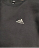 adidas情侣款休闲宽松抓绒圆领长袖卫衣套头衫男女阿迪达斯轻运动   黑色/白   L 实拍图