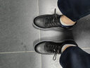 皮尔卡丹（pierre cardin）男鞋休闲运动时尚轻便厚底细纹软牛皮健步鞋松紧带百搭皮鞋男平价 黑色 圆头1 42 (260mm) 实拍图