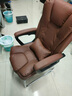 勤一 加厚可躺办公椅子电脑椅家用老板椅弓形麻将椅子午休靠背座椅 皮艺-棕色 标准可躺款（无脚托+无腰枕） 实拍图