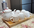 集雅斯（JYS） 陶瓷茶壶套装家用茶杯客厅泡茶组合泡茶具整套现代中式陶瓷茶杯 小号雅致壶+雅致杯+竹托盘 实拍图