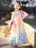 安妮优儿（Anneyol）汉服女童秋款2025新款古风连衣裙女孩唐装儿童超仙古装裙子春秋 粉红色 150 实拍图