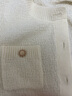 百图betu女装秋新款毛针织衫圆领长袖小香风针织开衫女2308T01 米白 M 实拍图