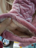 曲果（QUGUO）情侣睡衣冬季三层珊瑚绒夹棉女士加长款男士睡袍加厚保暖冬天浴袍 9849女款-豆沙粉 L 实拍图