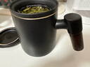 恩尔美（nRMEi）乌金釉陶瓷马克杯家用办公室带盖泡茶杯水杯带手柄茶水分离杯 韵黑400ML 实拍图