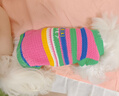 MIKI PAD狗狗衣服秋冬加厚保暖背心猫咪衣服宠物毛衣小型犬比熊泰迪雪纳瑞 彩虹条纹毛衣 S 胸围33cm(参考体重3-6斤) 实拍图