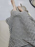 自巧小个子黑白格纹气质显瘦度假连衣裙女2024夏装新款收腰中长裙 黑白格 XXS (1码) 实拍图