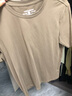 三福2025夏季新款短袖t恤男女圆领纯色上衣情侣款白色休闲打底衫 圆领-棕色 S 实拍图