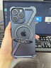 派凡【旋转支架壳】适用苹果iphone15promax手机壳铝合金属无边框镂空散热磁吸超薄四角防摔套潮流男女 蓝色【镂空散热/气囊防摔/磁吸充电/一键拆装】 iPhone 15 Pro 实拍图