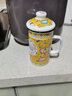 欧丽家注意容量珐琅搪瓷搪瓷杯子大茶缸家用大容量厚怀旧老式铁瓷茶缸子 7cm黄莲花-304茶漏 500ml 1只 实拍图