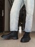 海澜之家马丁靴子男鞋秋冬季新款复古中高帮工装靴加绒保暖英伦风短筒皮靴 黑色 39 实拍图