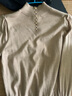 深呼吸DEEP BREATH女装金属扣可机洗纯羊毛针织衫女A301328 燕麦 L (4) 实拍图