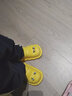百慕倾臣 棉拖鞋儿童冬季室内外两穿萌趣卡通毛毛虫舒适防水防滑包跟拖鞋 黄色 脚长约18cm 实拍图