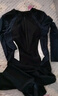 柯帛连体泳衣女大码长袖长裤遮肚显瘦保守夏季连身专业训练浮潜潜水服 黑白拼色 2XL 实拍图