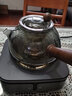 全度（Quandu） 玻璃蒸煮一体四代茶壶玻璃侧把壶电陶炉煮茶壶木把茶具 猫眼二代电陶炉灰+墩墩壶 900ml 实拍图
