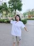 澳贝妮纯棉短袖男女同款夏季全棉纯色t恤半袖打底衫100%新疆棉上衣体恤 白色 XXL  135-155斤 实拍图