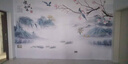 新中式客厅电视背景墙壁布沙发山水影视墙墙布壁纸顺风顺水3d壁画 无缝闪银布 定制 实拍图
