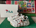 FILA 斐乐官方女鞋复古运动鞋2024春圣诞可颂鞋休闲鞋厚底舒适老爹鞋 雪白/雨朦灰色-SR 35.5 实拍图