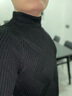 男士加厚毛衣新款秋冬帅气男韩版修身打底衫保暖套头针织衫毛线衣 2黑色 XL 实拍图