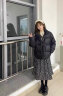 GARNUO黑色短款羽绒服女小个子2025新款冬季90白鸭绒立领加厚面包服外套 黑色 M【101-115斤】 实拍图