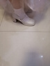 ZHR玛丽珍鞋女春秋复古法式粗高跟单鞋女方头优雅女鞋EHSA37米色39 实拍图