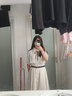 吻瑷（wenai）连衣裙女装2025年夏季新款法式复古收腰显瘦裙子夏天新品小个子 杏色 XL (建议120-135斤) 实拍图