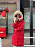 XAQ羽绒服女长款2023秋冬时尚洋气90白鸭绒加厚保暖狐狸大毛领外套女 火焰红 S（80-110斤） 实拍图