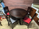 方寸毫厘圆桌 实木圆餐桌 大圆桌子美式实木餐桌家用餐台可选餐桌椅组合 1.2米大圆桌+4*双叉实木椅 实拍图