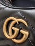 GUCCI古驰GG Marmont系列半月造型女士迷你绗缝手袋腋下包 黑色 均码 实拍图