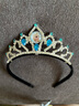 清寻艾莎公主儿童皇冠头饰可爱女童王冠水晶大发箍小女孩生日礼物发饰 蓝色 实拍图