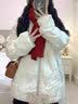 紫蒙羽绒棉服女2025新款学生冬季衣服高中初中女生棉衣外套羽棉袄绒服 韩版加厚米白色 均码 （可备注码数） 实拍图