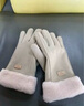回力（Warrior）手套女士冬天骑行加绒加厚新款学生可爱防寒开电动车触屏保暖手套 浅咖色【手腕加长+全掌防滑+可触屏】 均码 实拍图