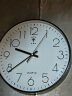 北极星（POLARIS）挂钟客厅家用时钟现代简约轻奢免打孔时尚钟表30cm黑色石英款 实拍图