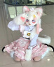 蓬源玩具furry兽装尾巴 大号长毛狐狸尾巴狼尾毛绒兽耳兽尾cosplay饰品 长毛狐尾白 均码(长度约70cm) 实拍图