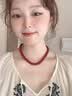 潮之梦朱砂锁骨链红色圆珠项链女士素圈颈链细脖链送妈妈吊坠饰品礼物 8mm紫金砂圆珠项链 实拍图