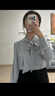 百图betu女装秋季新款衬衫多色法式蝴蝶结飘带长袖衬衫女2307T43 蓝色 S 实拍图
