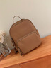 viney牛皮双肩包女大容量旅行背包休闲通勤时尚旅游大学生初中高中书包 棕色 高颜值减重减负简约户外轻便 实拍图