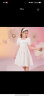 ASK JUNIOR女童连衣裙2024夏薄款中大童时尚泡泡袖纯色公主裙 白色 170  晒单实拍图