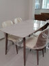 自然元素 轻奢岩板餐桌椅组合时尚简约饭桌小户型家用歺桌极简现代桌子 一桌四椅 【亮光羊脂白玉+贝勒椅 长140*宽80*高75CM 实拍图