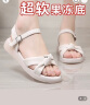 大东女士罗马凉鞋女2025年夏季新款细带沙滩鞋平底防滑不累脚孕妇凉鞋外穿 米白色 35 实拍图