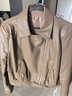 尚都比拉秋季经典复古百搭翻领金属拉链外套女宽松显瘦皮衣 咖色 S  实拍图