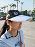 Ceokue遮阳帽女防晒帽男士太阳帽子女户外夏季凉帽骑车遮脸空顶夏天 四条杠-白色 可调节 实拍图