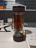 茶之恋茶水分离杯双层高档办公防烫玻璃泡茶杯男女士便携车载礼品水杯子 至臻版-硅胶咖色 360ml 实拍图