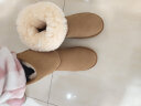 百丽舒适雪地靴女商场同款羊毛加绒中筒靴A4A1DDZ3 棕色 39 晒单实拍图
