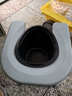 LikeToo折叠不锈钢坐便椅孕妇坐便器老人大便椅厕所凳蹲厕改坐厕椅移动蹲坑神器 灰色U板42CM高+黑色便桶（送U垫） 实拍图