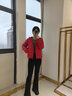 雅鹿轻薄羽绒服女2025年新款短款连帽轻盈便携小个子旅行白鸭绒外套 中国红-连帽 L （推荐100-115斤） 实拍图