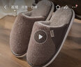 洁丽雅静音棉拖鞋女秋冬季加绒保暖家居室内家用防滑情侣毛毛拖鞋男冬天 灰色 40-41(适合39-40码) 实拍图